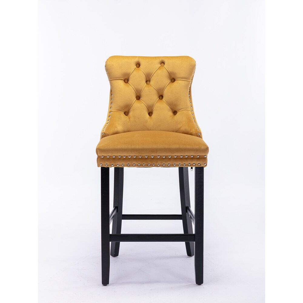 Contemporary Velvet Upholstered Bar stools