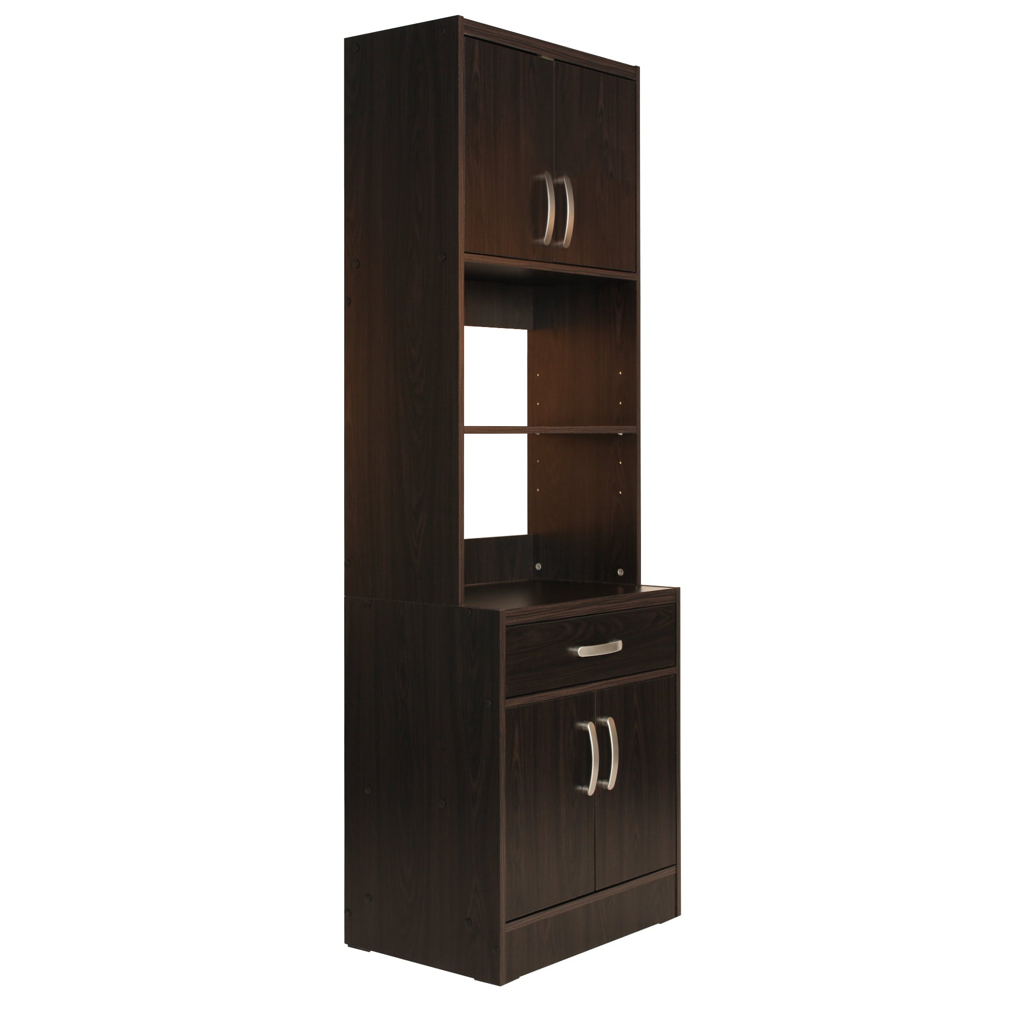 Better Home Products Shelby Tall Wooden Kitchen Pantry in Tobacco