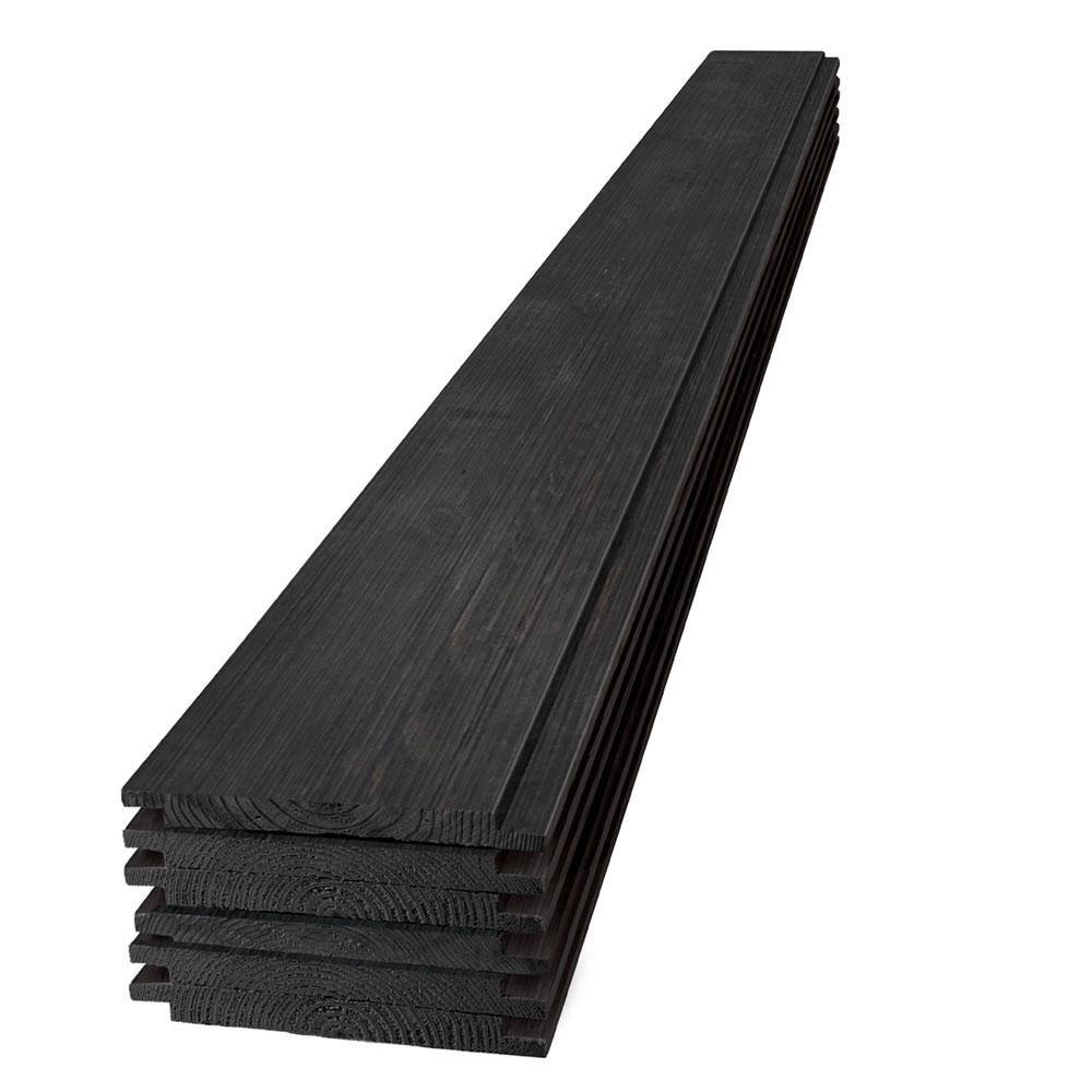 UFP-Edge 1 in. x 8 in. x 6 ft. Barn Wood Charcoal Pine Shiplap Board (6-Pack) 326262