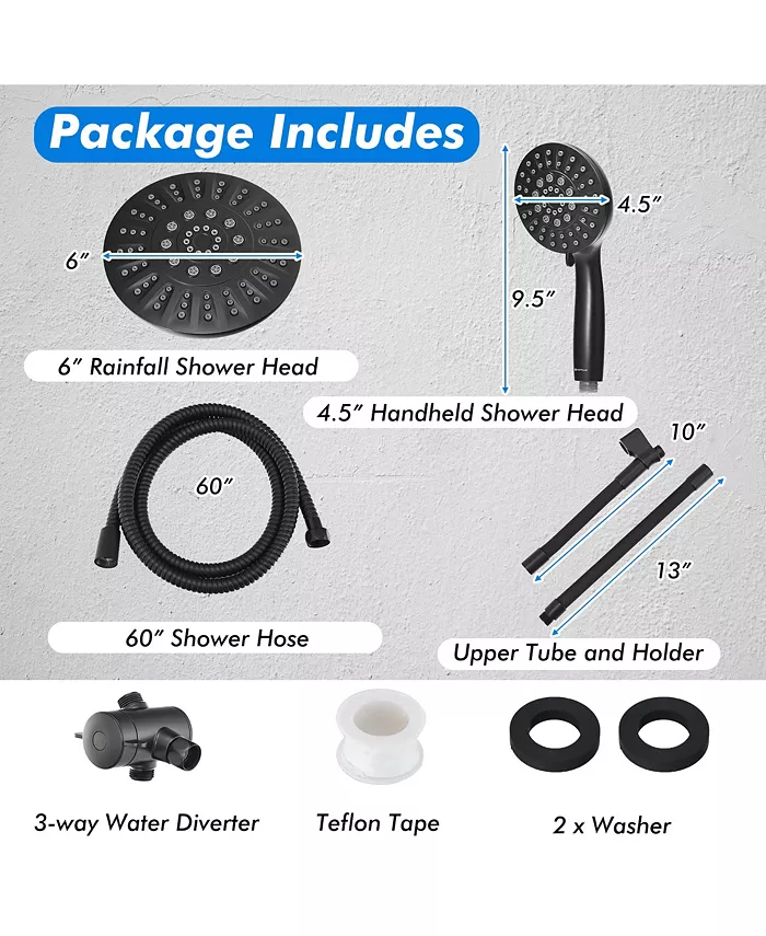 Costway High Pressure Shower Head Combo Handheld Shower Head and Rainfall Showerhead