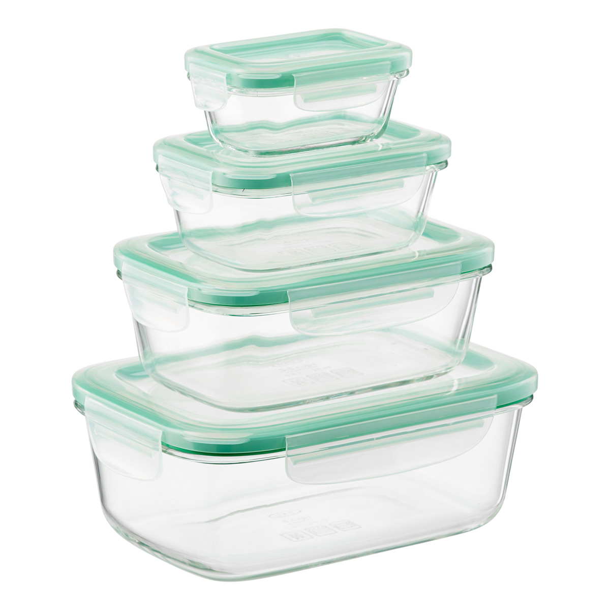 OXO Good Grips 8Piece Smart Seal Rectangular Glass Food Storage Set