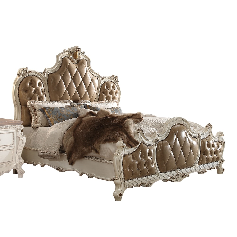 ACME Picardy Eastern King Bed  PU   Antique Pearl (1Set/3Ctn)