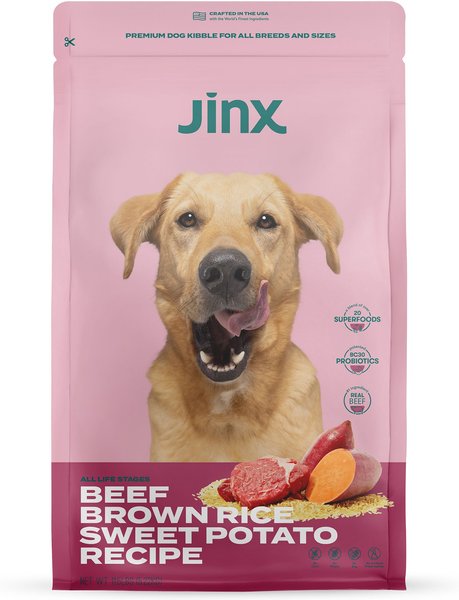 Jinx ALS Kibble Beef， Brown Rice， Sweet Potato Dry Dog Food， 11.5-lb bag