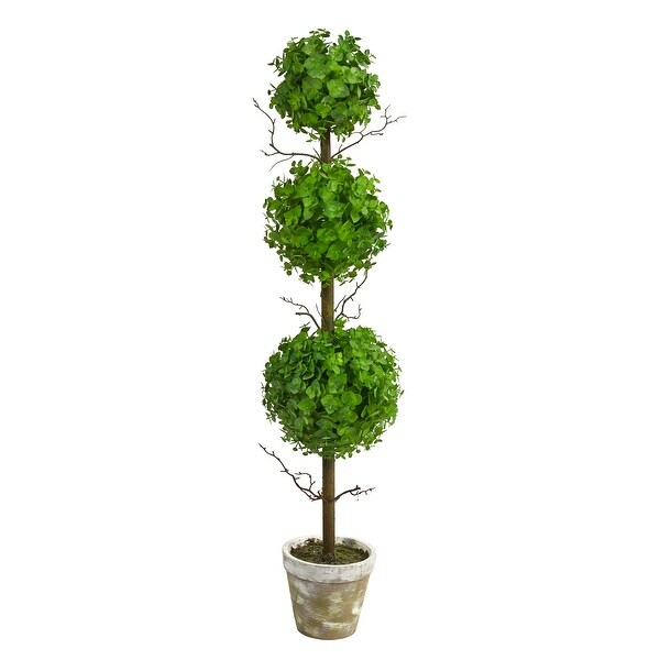 3' Eucalyptus Triple Ball Topiary Artificial Tree