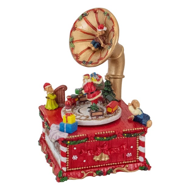 Santa Claus On Phonograph Musical Christmas Decoration