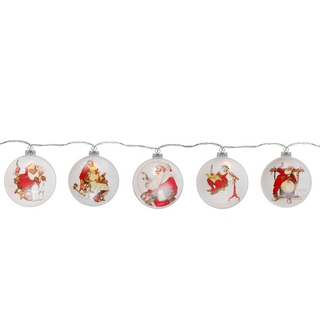 Northlight Set Of 5 Glass Norman Rockwell Christmas Disc Lights