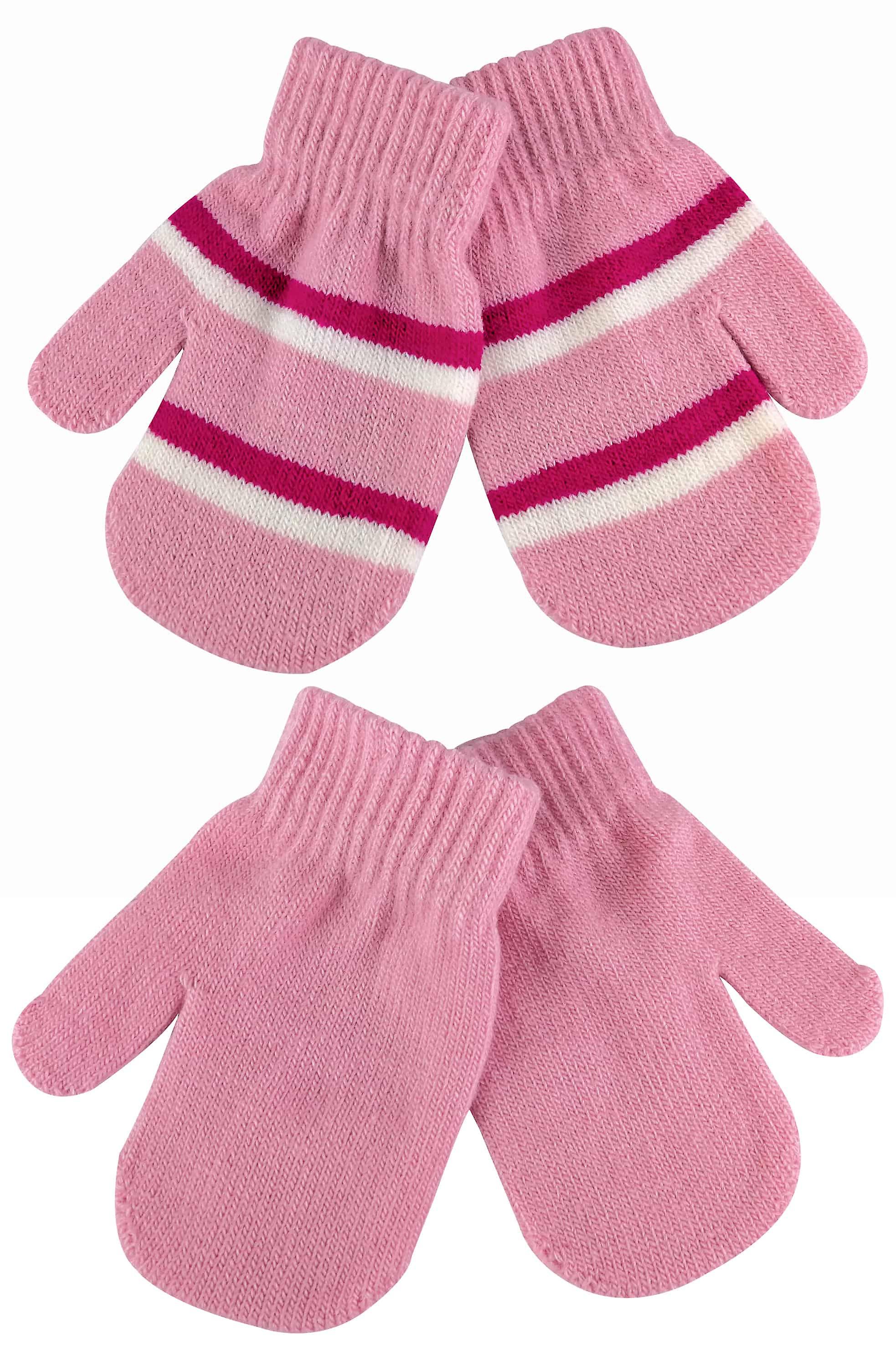 2 Pk baby thin insulated soft striped mittens