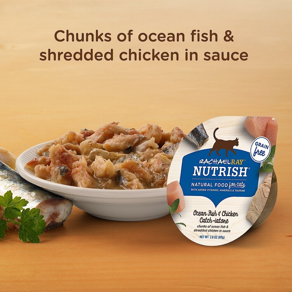 Rachael Ray Nutrish Ocean Fish and Chicken Catch-iatore Natural Grain-Free Wet Cat Food