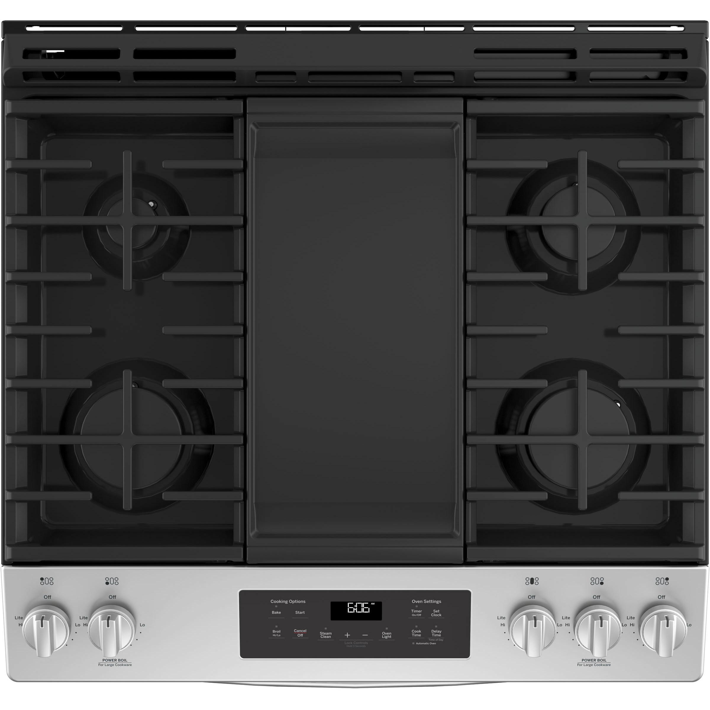 GE 30-inch Slide-in Gas Range with Steam Clean Oven JCGSS66SELSS