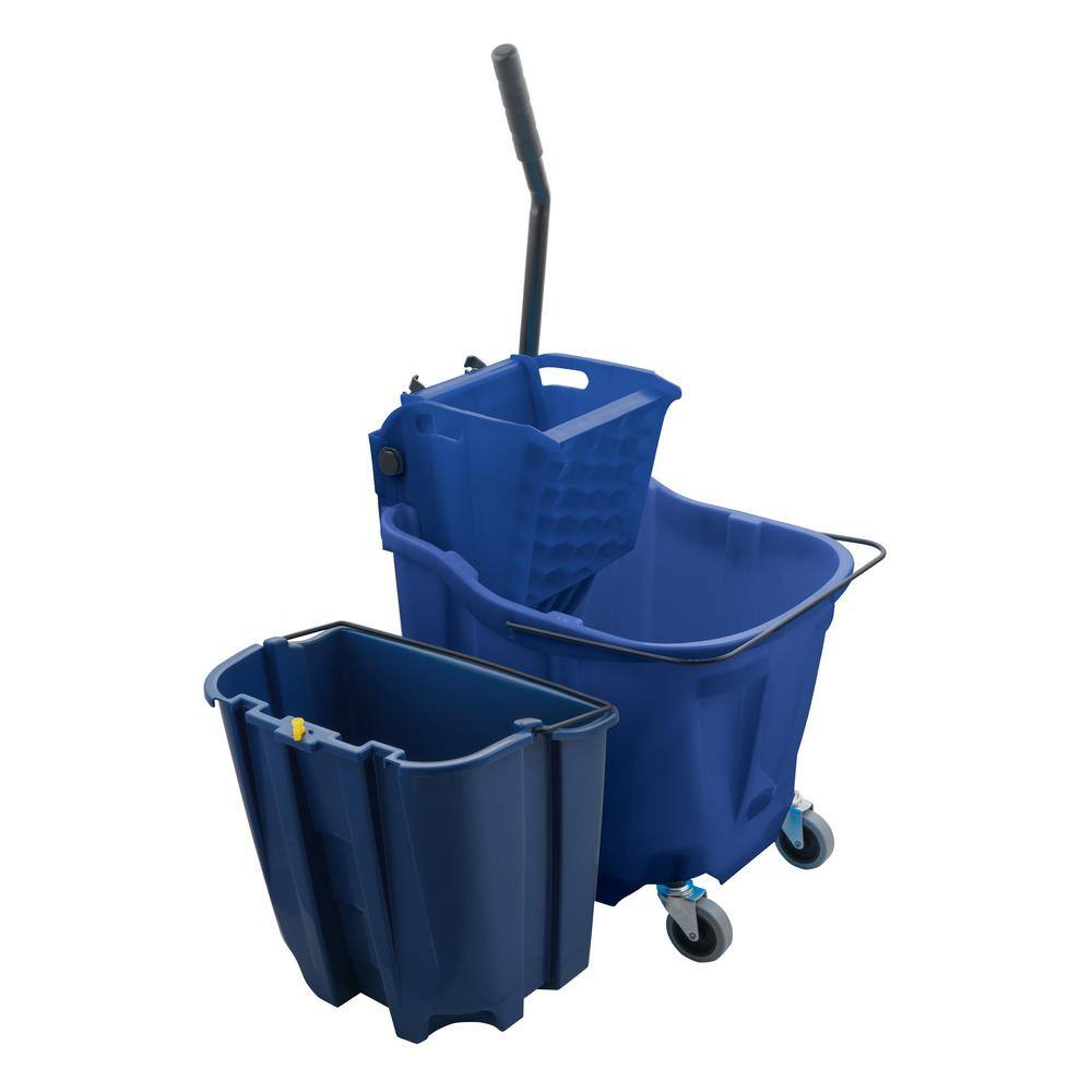 Sparta 8.75 gal. Blue Polypropylene Mop Bucket Combo with Wringer and Soiled Water Insert 9690414