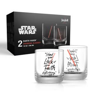 JoyJolt Star Wars New Hope Darth Vader Red Lightsaber 10 oz. Short Drinking Glass (Set of 2) JSW10816