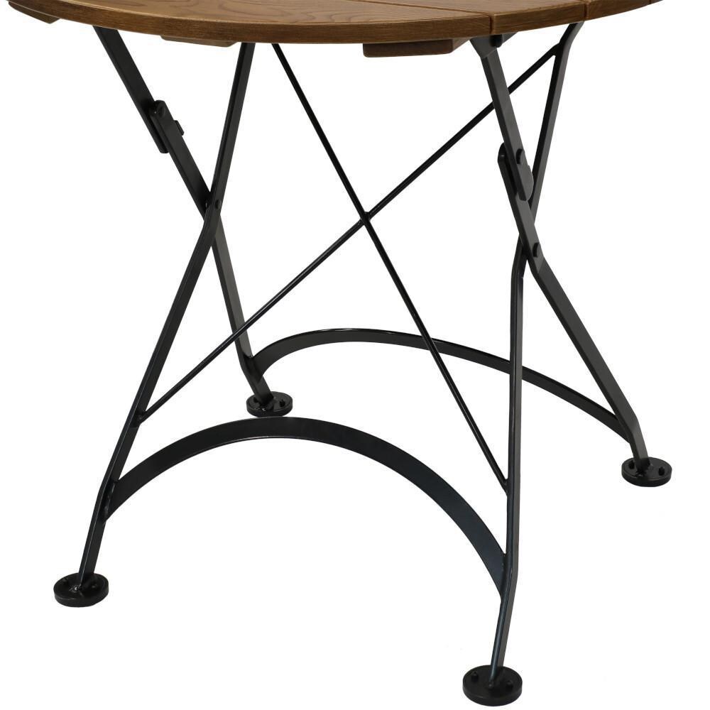 Ultimate Patio 32-Inch European Chestnut Wood Folding Round Bistro Table