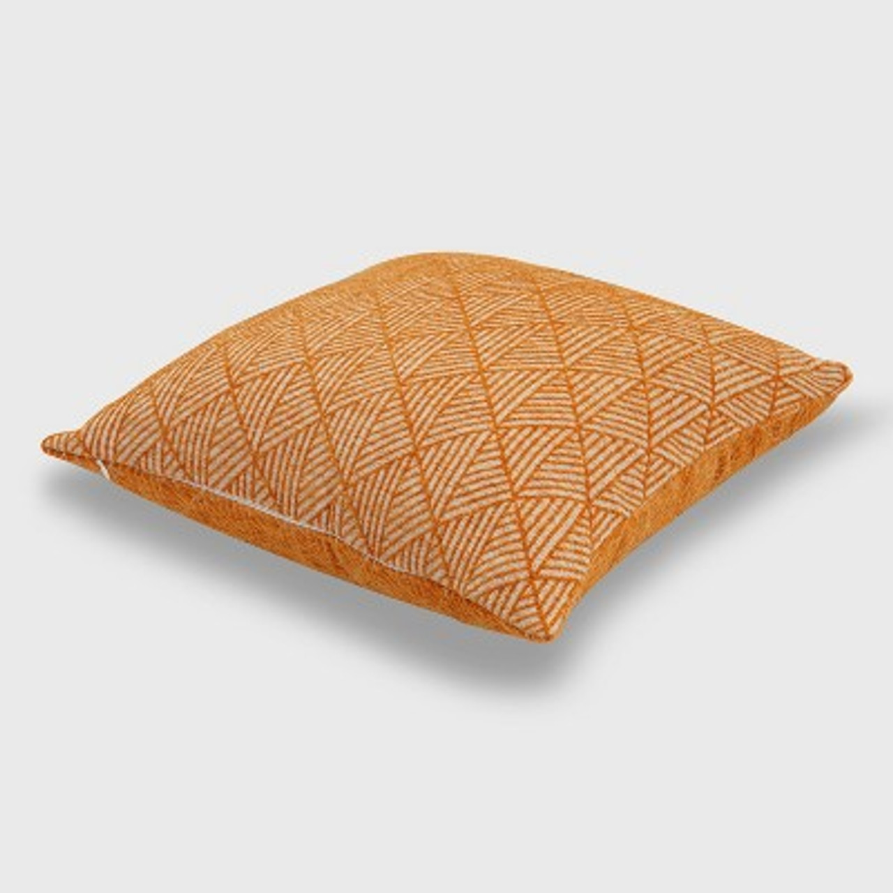 18x18 Geometric Chenille Woven Jacquard Reversible Square Throw Pillow Orange - freshmint