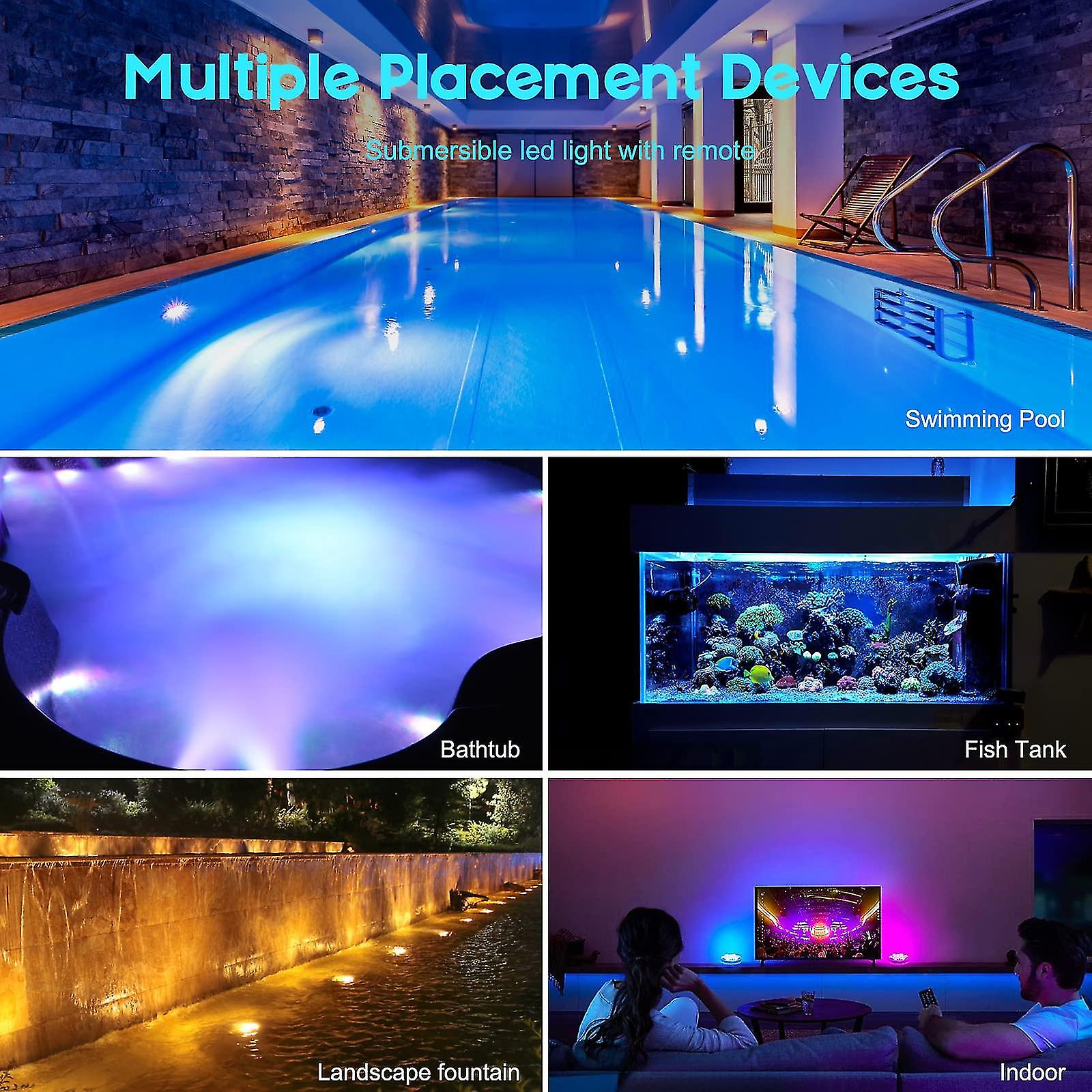 Submersibd ， 4 Pack Led S With Remote Rgb Changing Pond Ing Rat For Vase Base， Swimming Pool