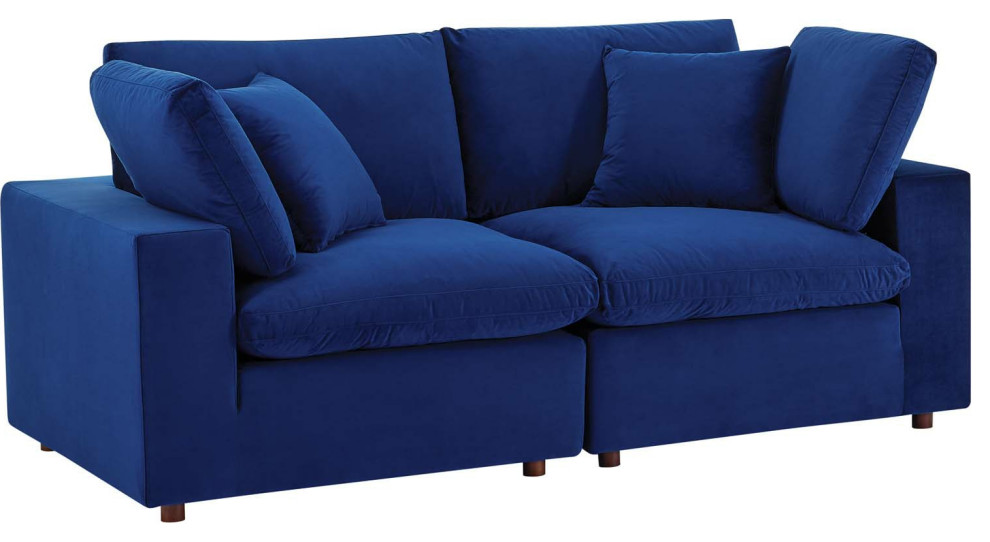 Wheatland Down Filled Overstuffed Loveseat   Contemporary   Loveseats   by HedgeApple  Houzz