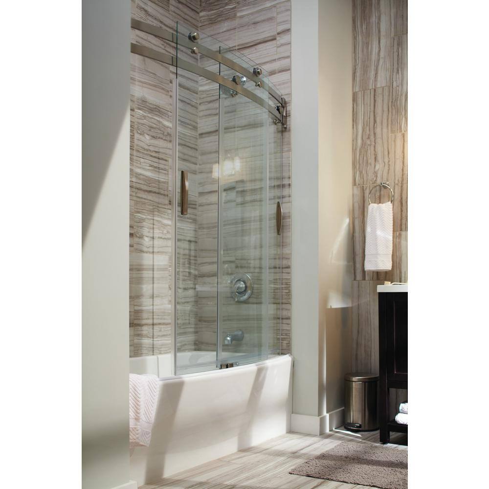 Delta Classic 400 Curve 30 in. x 60 in. x 80 in. Bath and Shower Kit with Right-Hand Drain in White BVS400CR