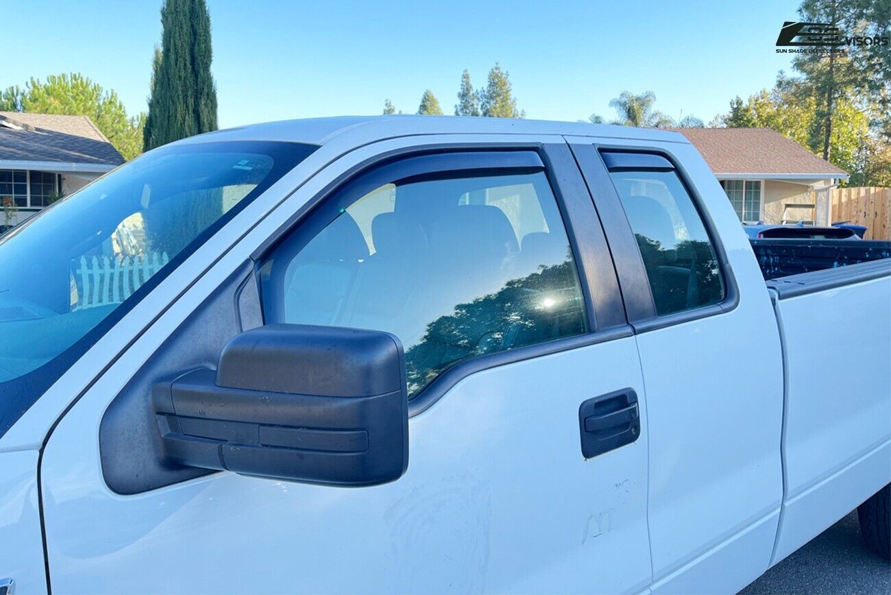 Extreme Online Store for 2004-2014 Ford F-150 Extended Cab | EOS Visors in-Channel Side Window Vents Rain Guard Deflectors