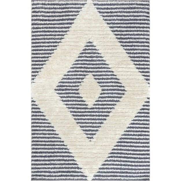 Nuloom Rhylan Diamond Striped Shag Area Rug