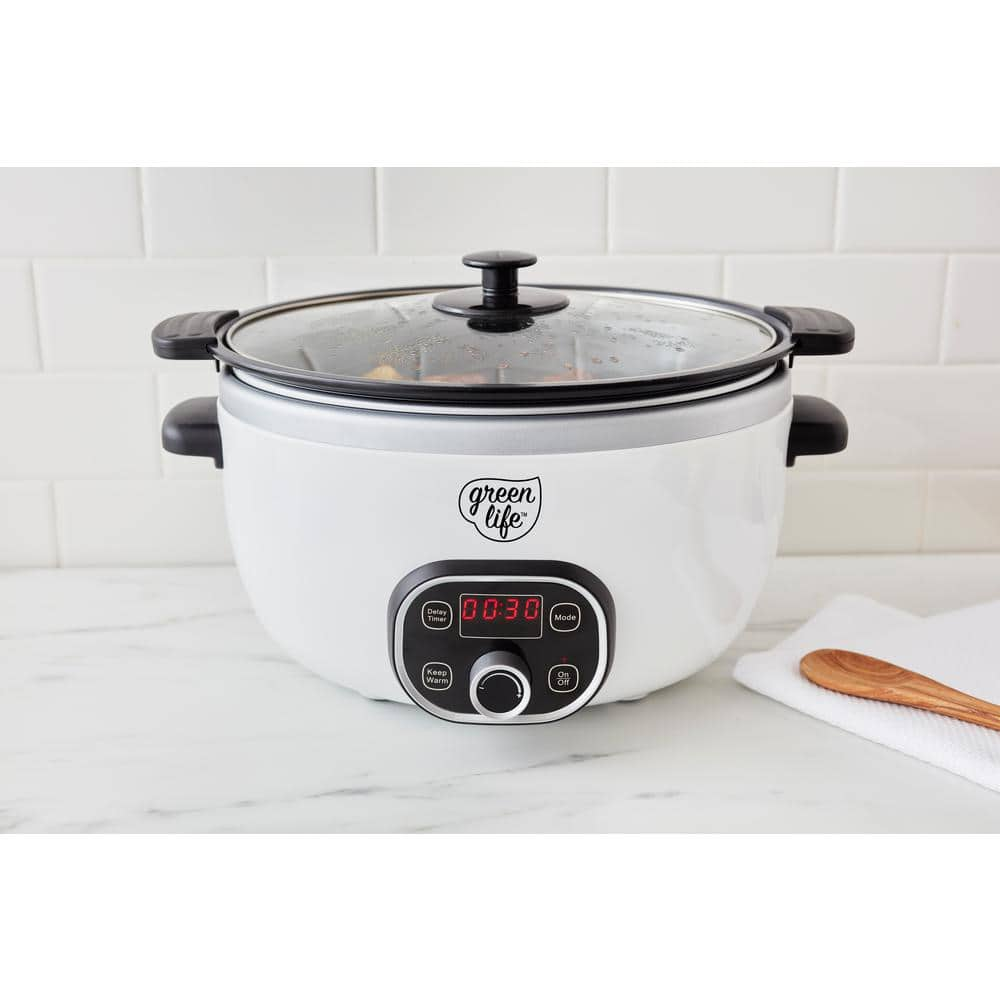 GreenLife 6 Qt. White Slow Cooker CC004774-001