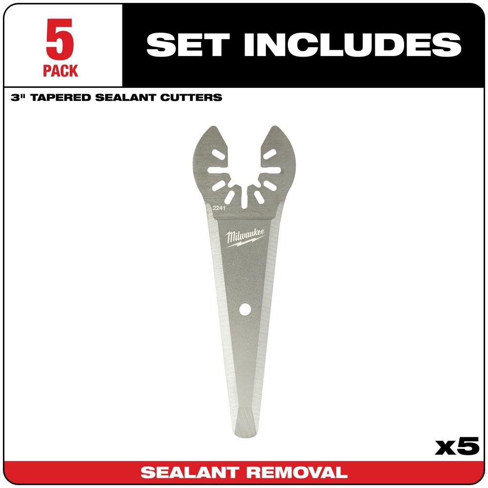 Milwaukee OPEN-LOK TAPERED SEALANT CUTTING BLADE 5PK 49-25-2241 from Milwaukee