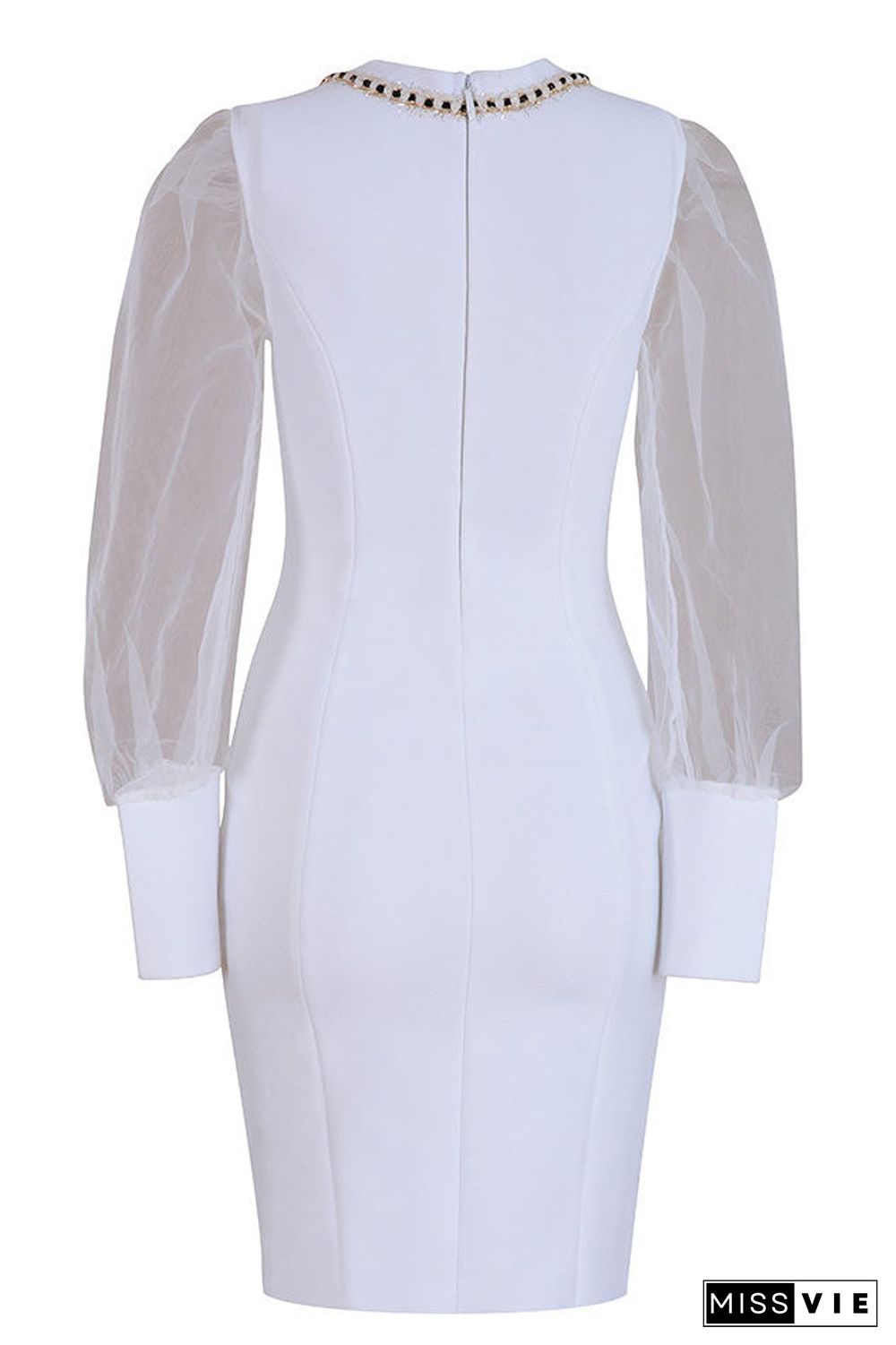 Chic White Long Sleeve Party Homecoming Dress