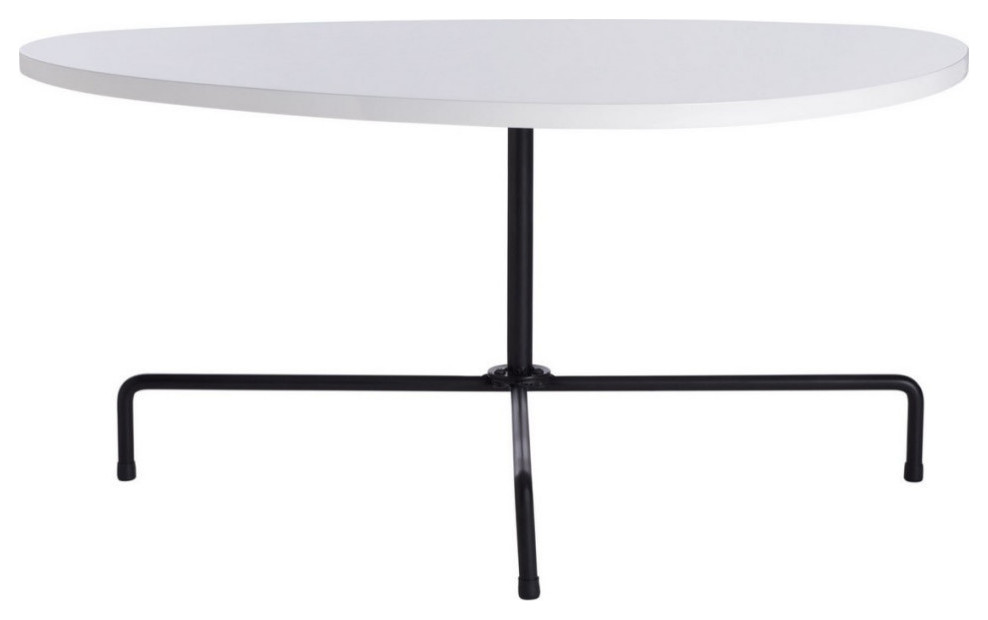 Ryley Tripod Coffee Table  White Lacquer/Black   Industrial   Coffee Tables   by Rustic Home Furniture Deco  Houzz