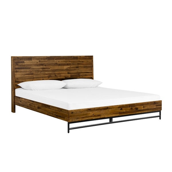 Cusco 3 Piece Acacia Bed and Nightstands Bedroom Set - - 29821201