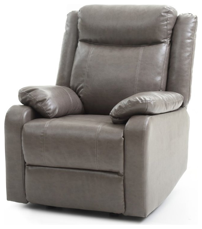 Glory Furniture Ward Faux Leather Rocker Recliner in Dark Brown   Transitional   Recliner Chairs   by Homesquare  Houzz