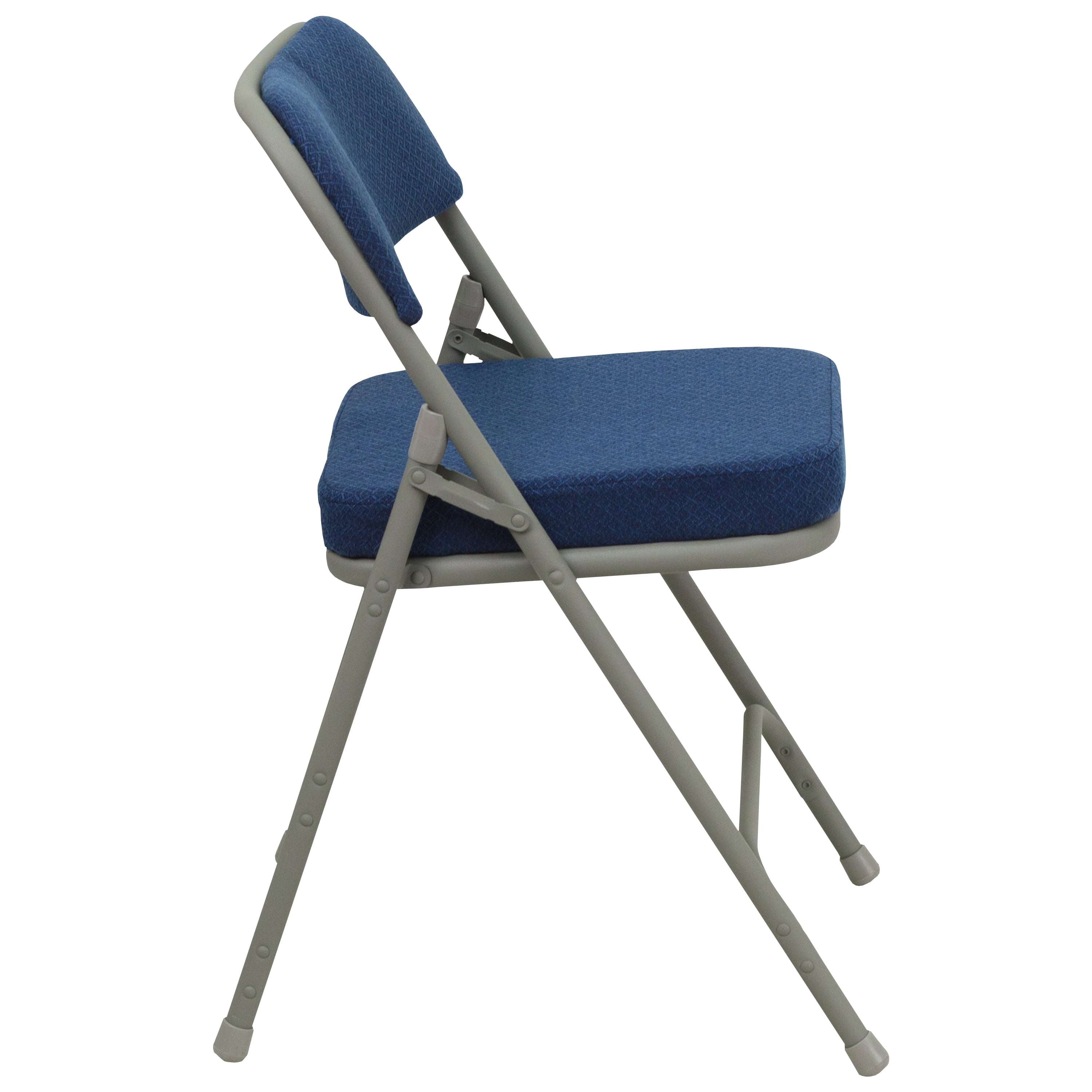 Hercules Hinged Fabric Padded Folding Chair - 4-Pack, Navy Blue