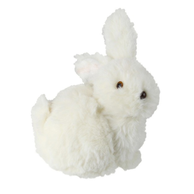 Soft Faux Fur Sitting Easter Bunny Rabbit Spring Figure White