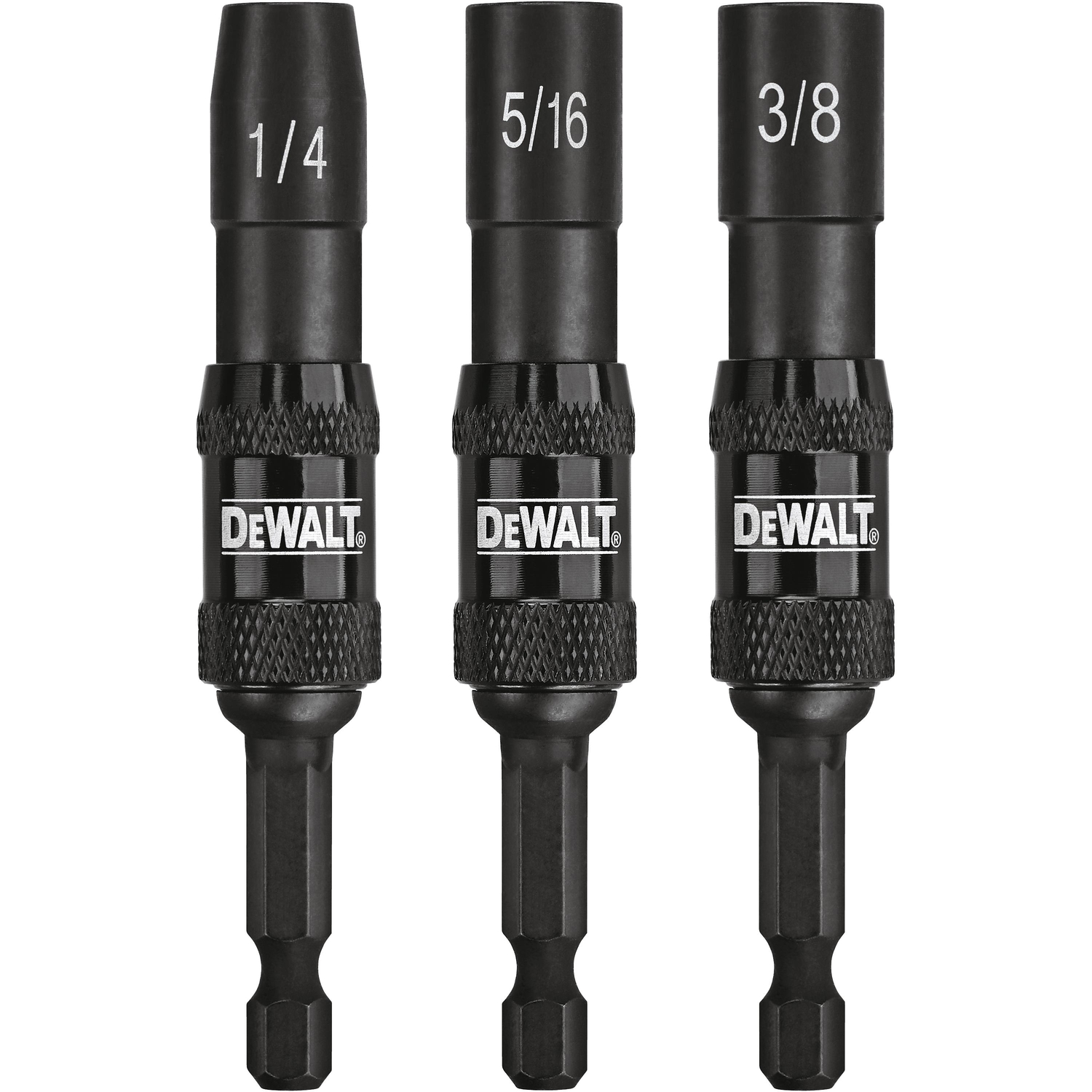 DW Impact Ready Multi Size in. X 2-9/16 in. L Black Oxide Nut Driver Set 3 pc