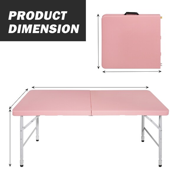 4ft Portable Folding Table Indoor Outdoor Foldable Table for Camping