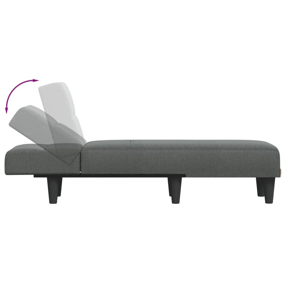 vidaXL Chaise Longue Dark Gray Fabric   21.7\