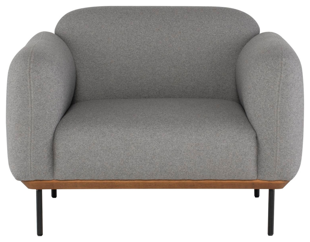 Nuevo Furniture Benson Single Seat Sofa in Grey   Midcentury   Armchairs And Accent Chairs   by Unlimited Furniture Group  Houzz