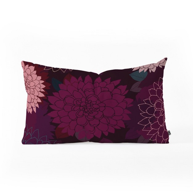 Iveta Abolina Burgundy Rose Lumbar Throw Pillow Red Deny Designs