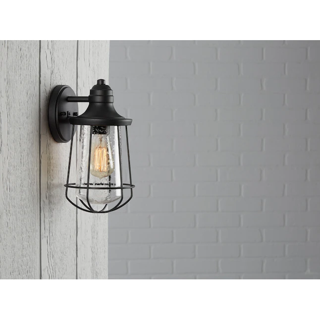 Portfolio Valdara 1-Light 11.5-in Black Outdoor Wall Light