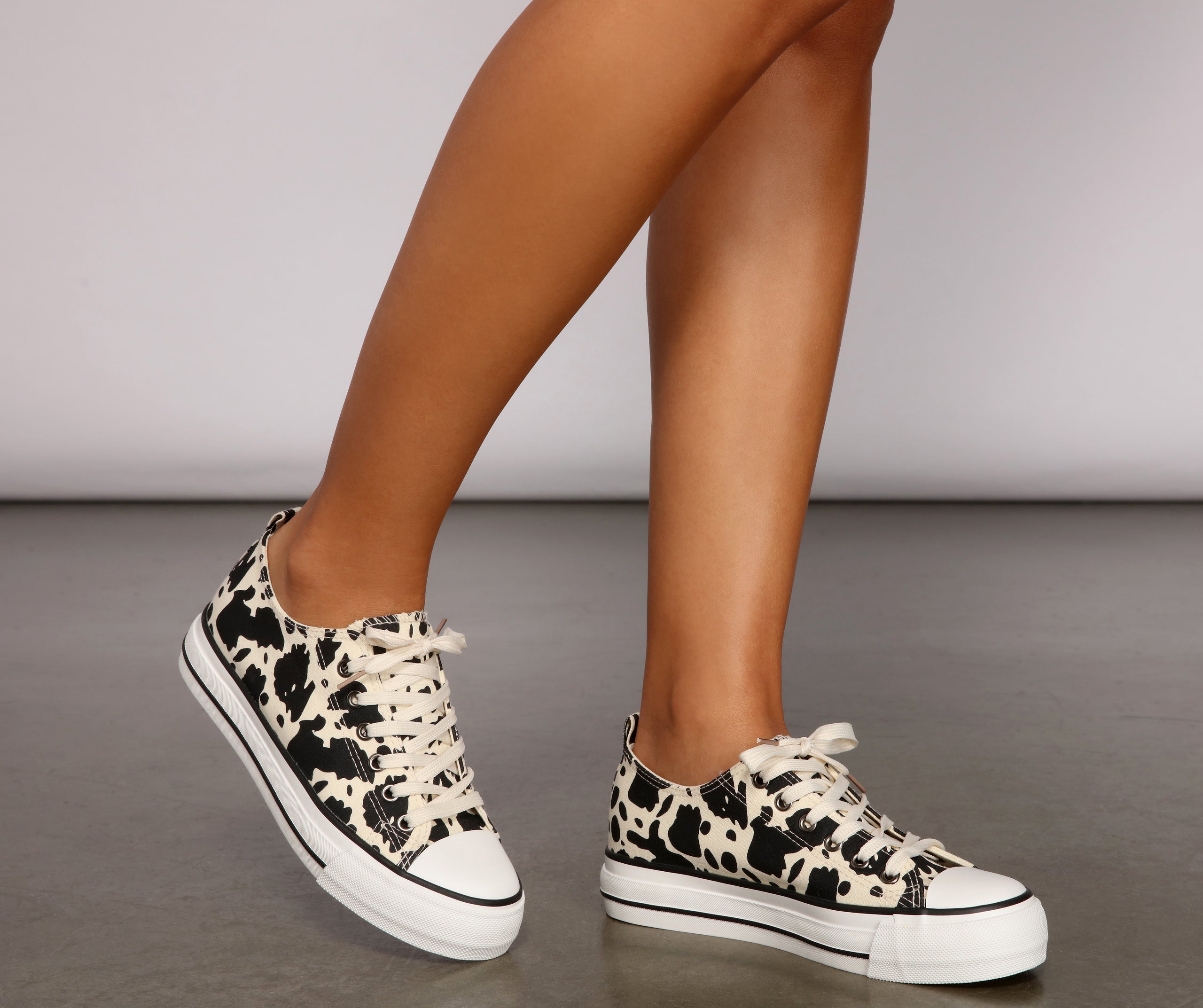 Trendy Cow Print Sneakers