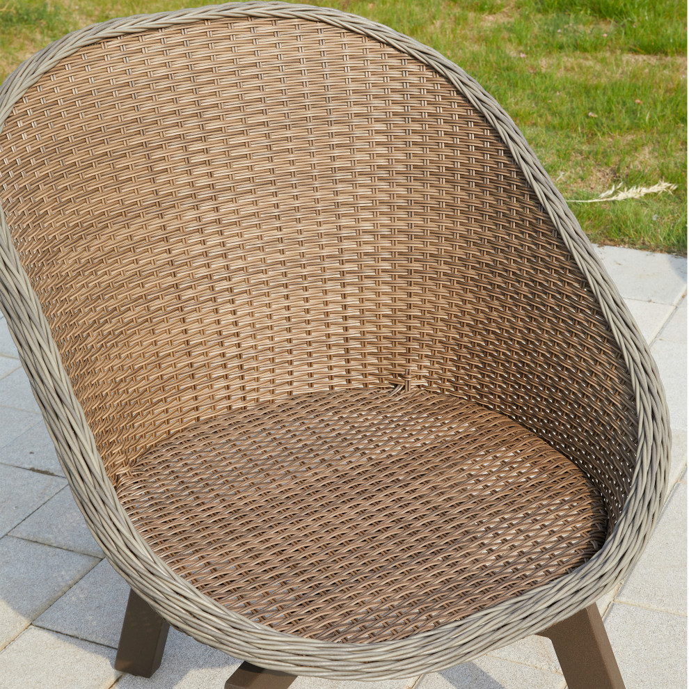 2 Pieces Patio Furniture Sets Outdoor Rotatable Chair Rattan Chair Set   Tropical   Outdoor Sofas   by Bella Depot Inc  Houzz