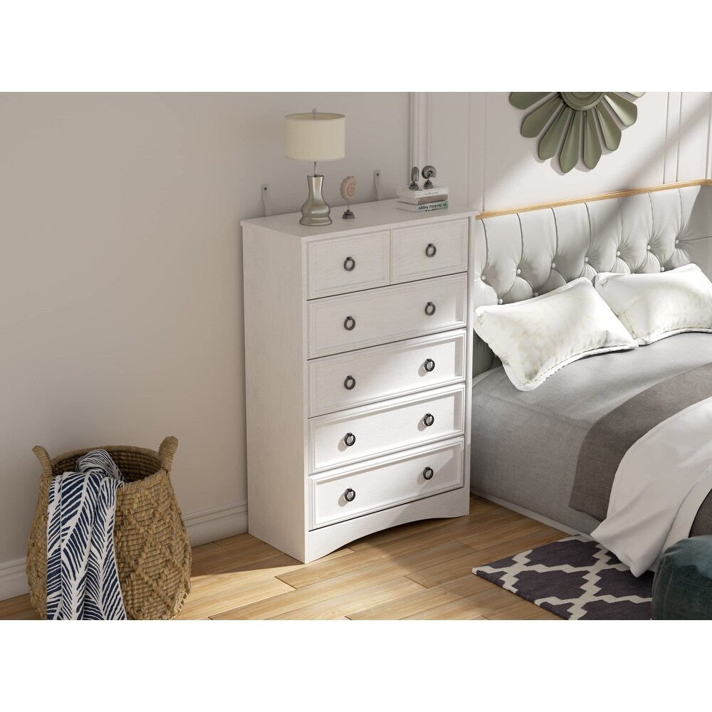 6 Drawer Dresser  Dressers for Bedroom  Tall Chest of Drawers Closet Organizers and Storage Clothes   Easy Pull Handle