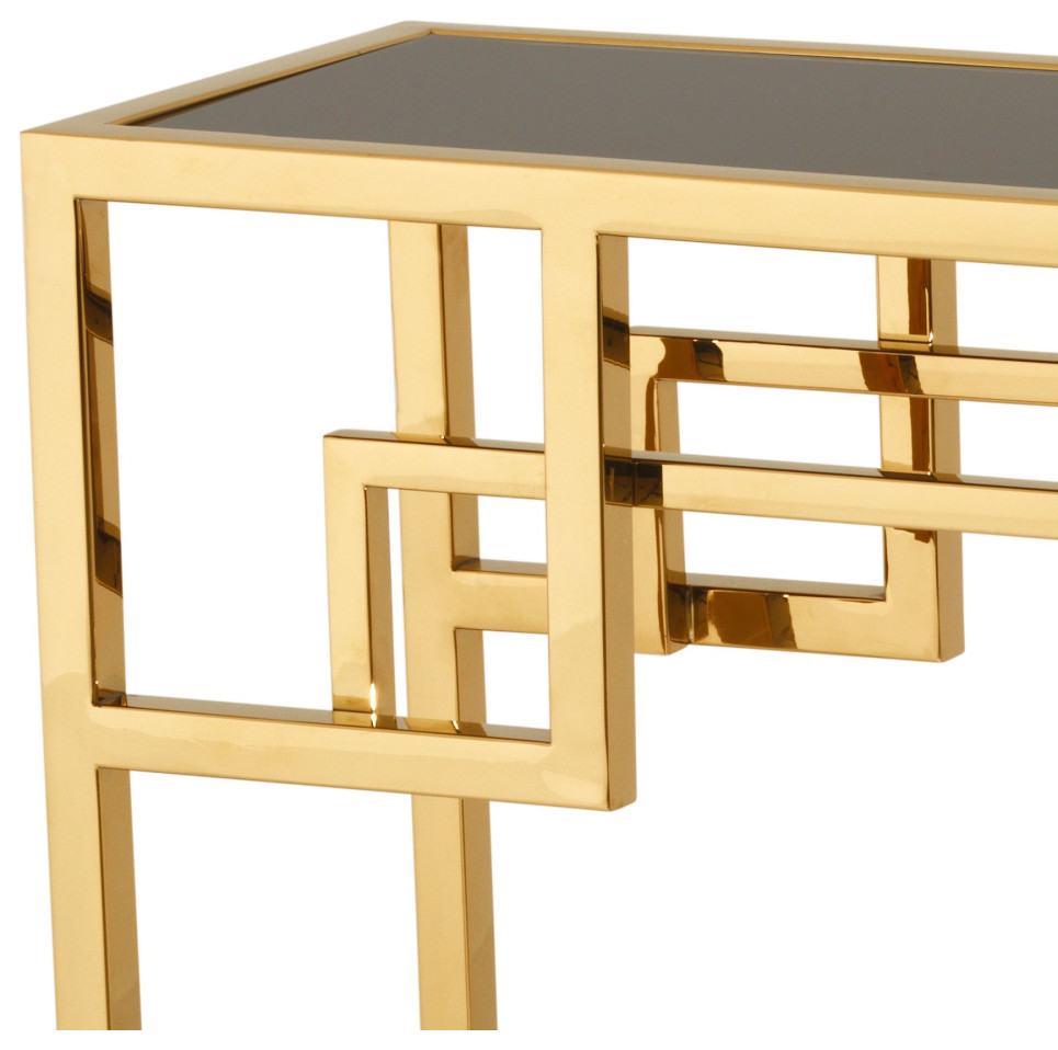 Gold Console Table  Eichholtz Morris   Contemporary   Console Tables   by Oroa   Distinctive Furniture  Houzz