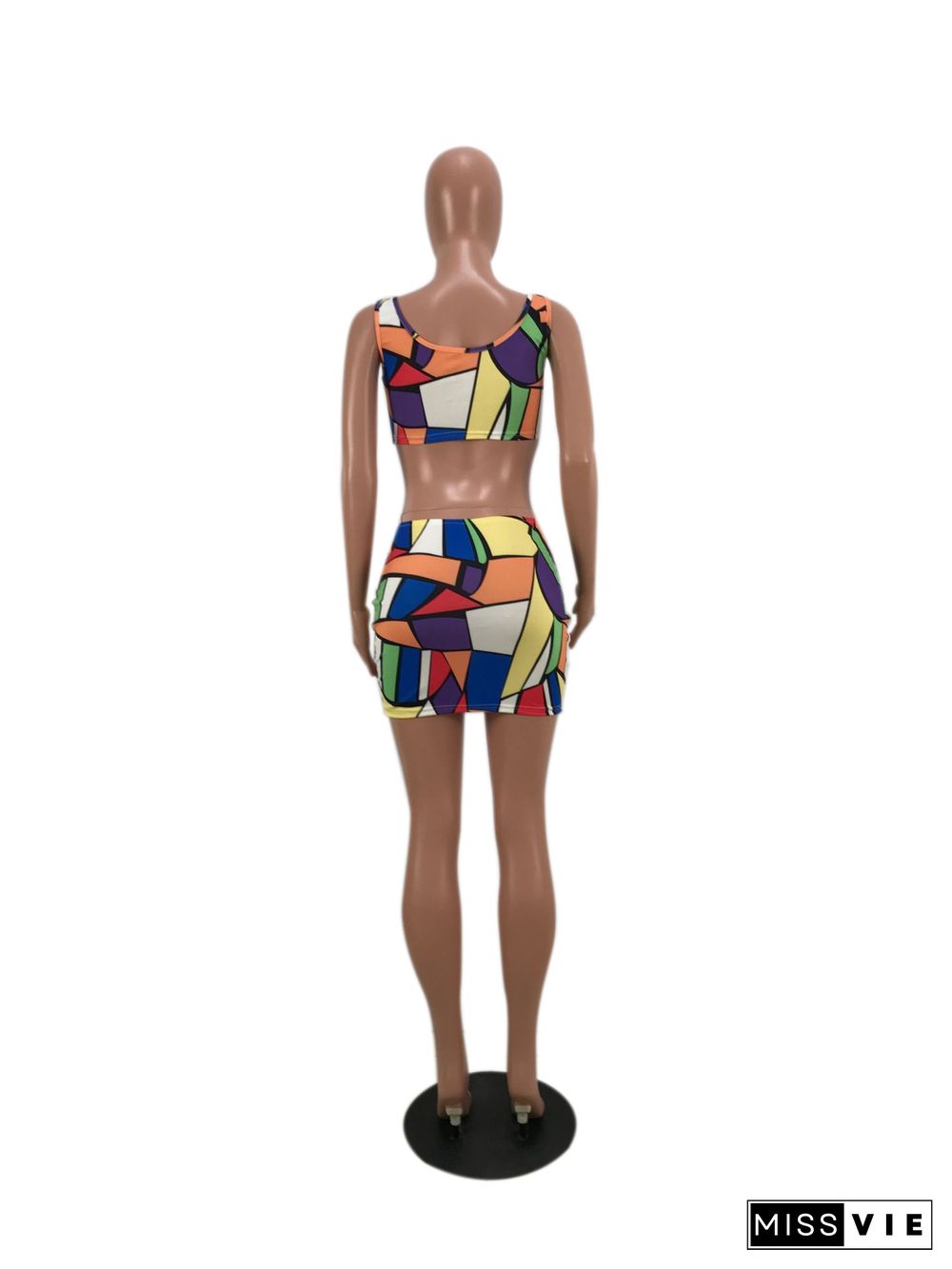 Geometric Printed Siderosphere Package Hip Sexy Mini Dress