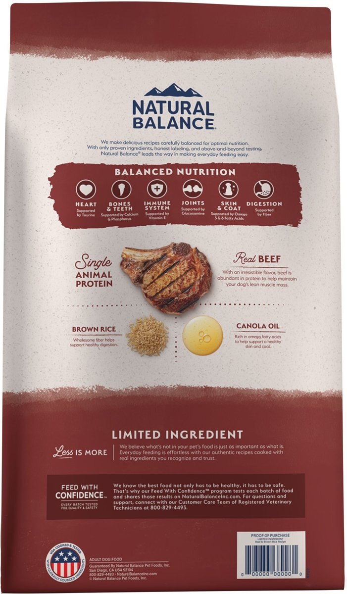 Natural Balance Limited Ingredient Beef and Brown Rice Recipe Dry Dog Food