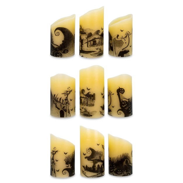 Ukonic Disney Nightmare Before Christmas Led Flickering Flameless Candles Set Of 3