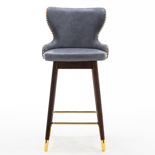 A A Furniture 29.9 Leathaire Fabric Bar Chairs  T...