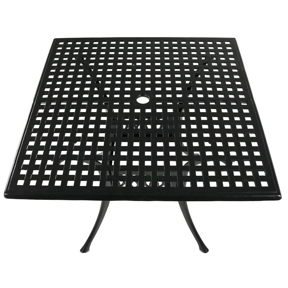 Ultimate Patio 35-Inch Black Cast Aluminum Square Dining Table