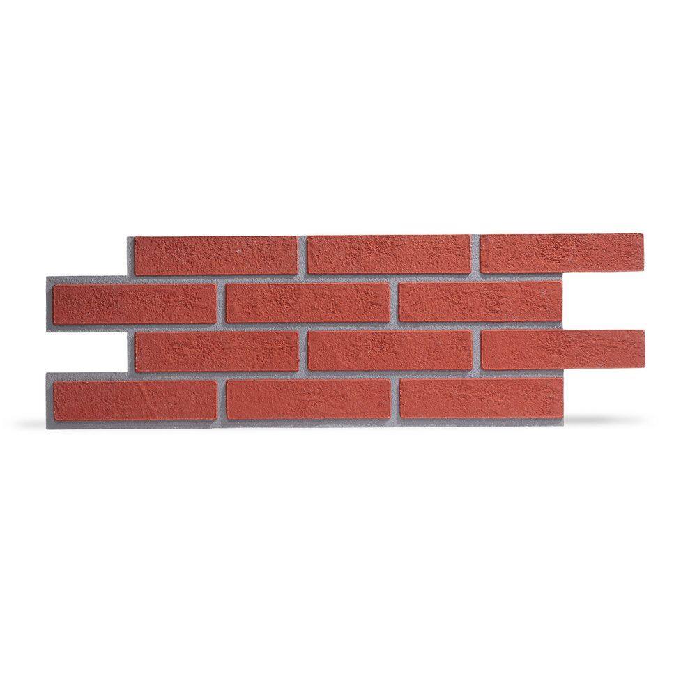 WALL!SUPPLY 0.2 in. x 9.84 in. x 26.18 in. UltraFlex Brick Peel and Stick Red Wall Paneling 20120303