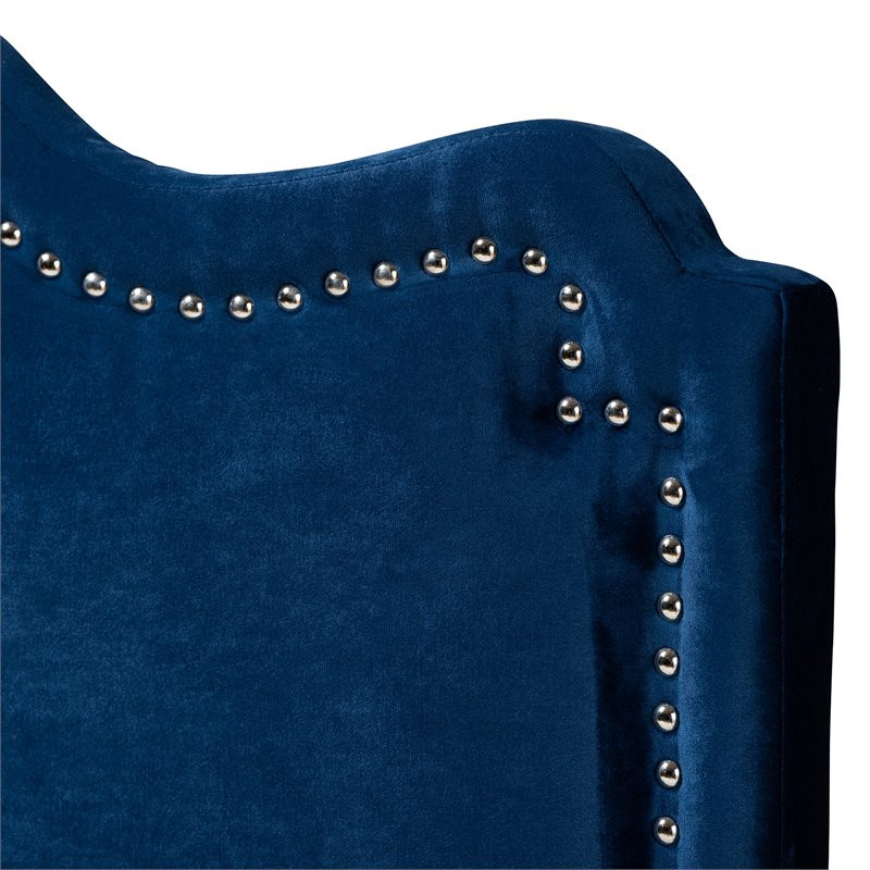 Baxton Studio Nadeen Contemporary Velvet Queen Headboard in Royal Blue   Transitional   Headboards   by Homesquare  Houzz