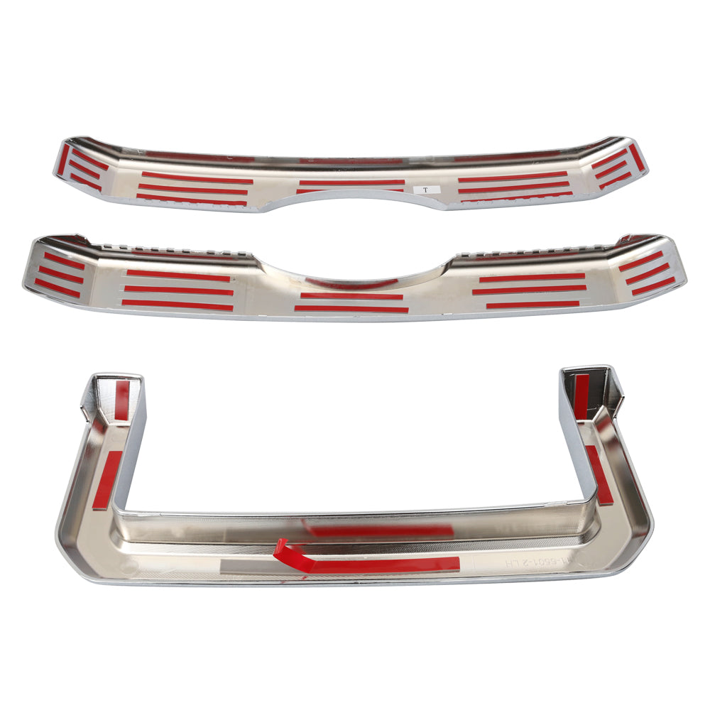 Ikon Motorsports Grille - Fits 11-16 F250 350 450 550 Super Duty Moulding Hood Front Grille 4PC -Chrome