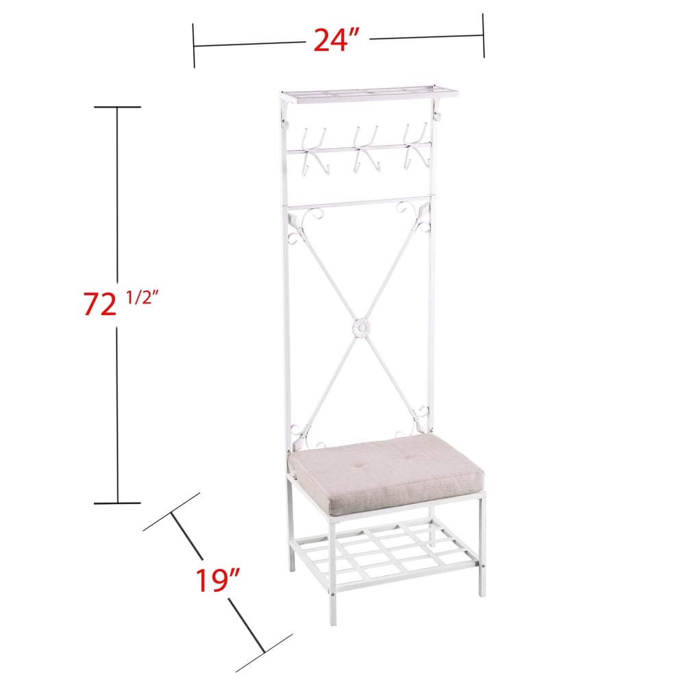 Inverhuron White Metal Hall Tree Coat Rack