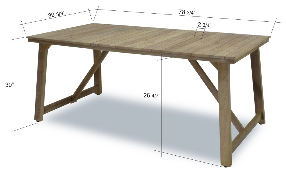 Amazonia Grade A Reclaimed Teak Michelle Deluxe Rectangular Dining Set   Midcentury   Outdoor Dining Sets   by Amazonia  Houzz